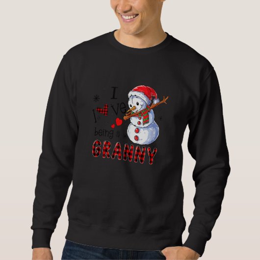 Sweatshirt Red Plaid J'Aime Être Un Grand Snowman Dabbing Ch (Devant)