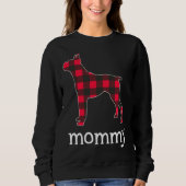 Sweatshirt Red Plaid maman Boxe Chien Noël Correspondant Fami (Devant)