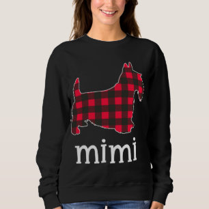 Sweatshirt Red Plaid Mimi Grand-mère Scottie Chien Match de N
