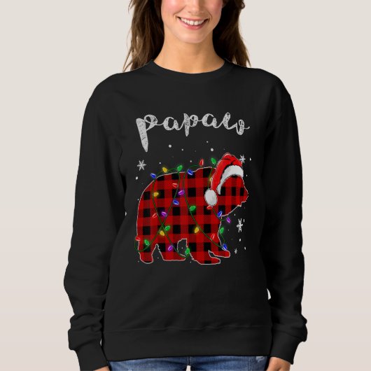 Sweatshirt Red Plaid Papaw Bear Buffalo Family Pajama Christa (Devant)