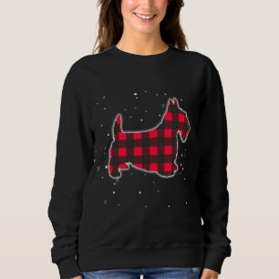 Sweatshirt Red Plaid Scottie Christmas Correspondante Buffalo
