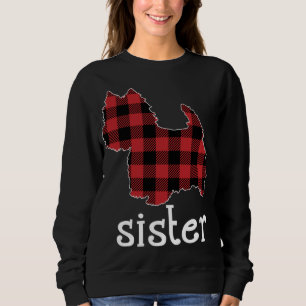 Sweatshirt Red Plaid Soeur Westie Noël Papa Correspondant Fam
