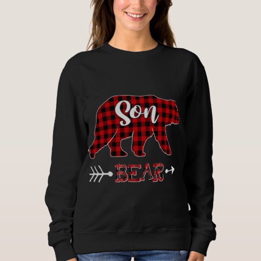 Sweatshirt Red Plaid Son Bear Shirt Matching Pajama Family Bu (Devant)