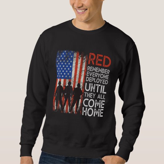 Sweatshirt Red Rappelez-vous que tous les militaires déployés (Devant)