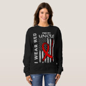 Sweatshirt Red Ribbon Uncle Heart Disease Awareness American (Devant entier)