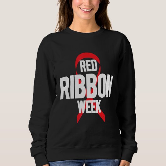 Sweatshirt Red Ribbon Week Red Ribbon Leopard Red Ribbon (Devant)
