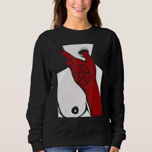 Sweatshirt Red Satan Hand Bad Nun (Devant)