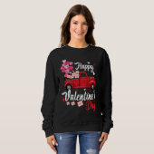 Sweatshirt Red Truck Happy Valentines Day  Couple Matching (Devant entier)