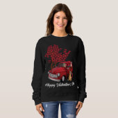 Sweatshirt Red Truck Happy Valentines Day German Shepherd chi (Devant entier)