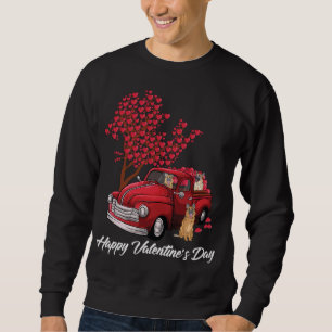Sweatshirt Red Truck Happy Valentines Day German Shepherd chi