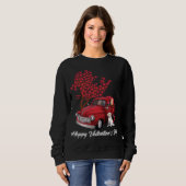 Sweatshirt Red Truck Joyeux Valentines Day Labrador Retriever (Devant entier)