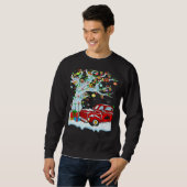Sweatshirt Red Truck Lights Xmas Tree Snowman Red Truck Chris (Devant entier)