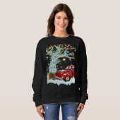 Sweatshirt Red Truck Lights Xmas Tree Snowman Red Truck Chris (Devant entier)