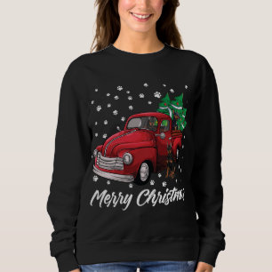 Sweatshirt Red Truck Merry Christmas Tree Doberman Christmas