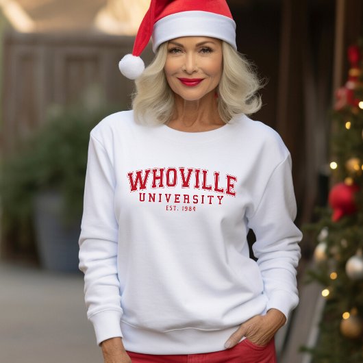 Sweatshirt Red Whoville University Noël 40e anniversaire