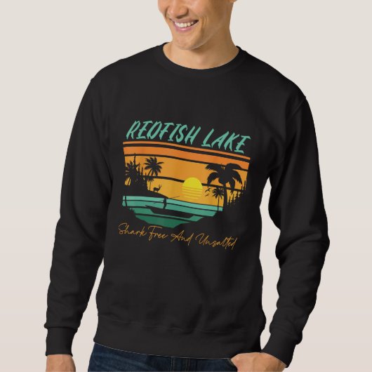 Sweatshirt Redfish Lake Shark Free and Unsalted Funny Nature (Devant)