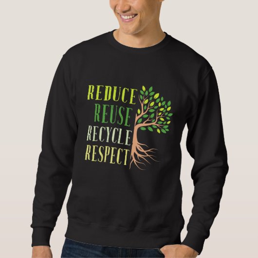 Sweatshirt Réduire la réutilisation Recycler la crise climati (Devant)
