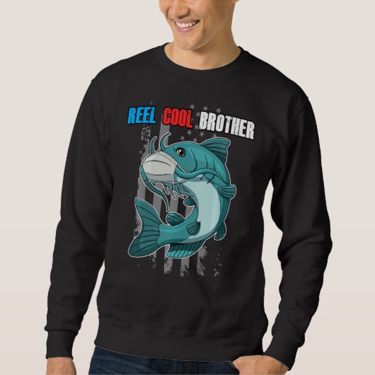 Sweatshirt Reel Cool Brother American Flag Poisson Facemask F (Devant)