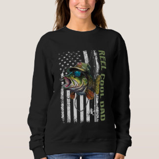 Sweatshirt Reel Cool Papa Camouflage American Drapeau Drôle D