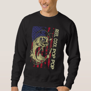 Sweatshirt Reel Cool Pop Pop American Flag Pêche Pères Da