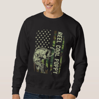Sweatshirt Reel Cool Poppy Camouflage American Flag Fathers D