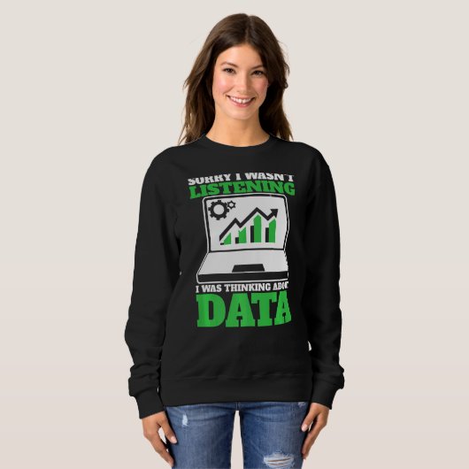Sweatshirt Réflexion sur Data Analyst Data Science (Devant entier)