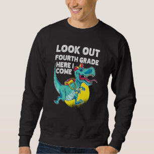 Sweatshirt Regardez Dinosaure De Quatrième Année Avec Sac À D