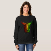 Sweatshirt Reggae Cool Moose Dreadlocks Rasta Dreads Rastafar (Devant entier)
