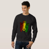 Sweatshirt Reggae Cool Vache Dreads Dreadlocks Ox Rasta (Devant entier)