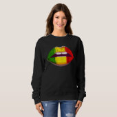 Sweatshirt Reggae Music Jamaica Kissing Lips Flag Rastafari R (Devant entier)