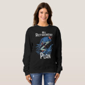 Sweatshirt Régime de retraite Drôle Pêche 2 (Devant entier)