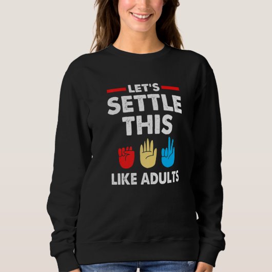Sweatshirt Réglons Cela Comme Les Ciseaux De Papier Rock Adul (Devant)