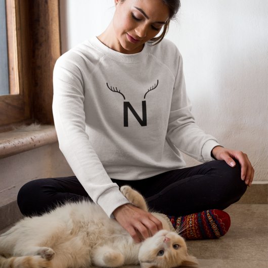 Sweatshirt Reindeder Antlers Moderne Premier Monogramme de No