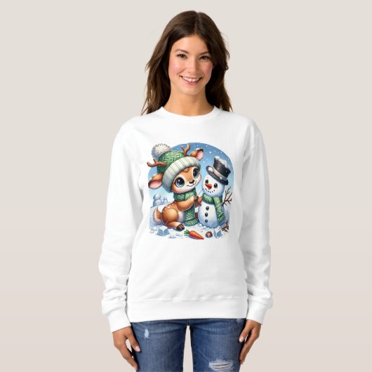 Sweatshirt Reindeer Et Snowman (Devant entier)