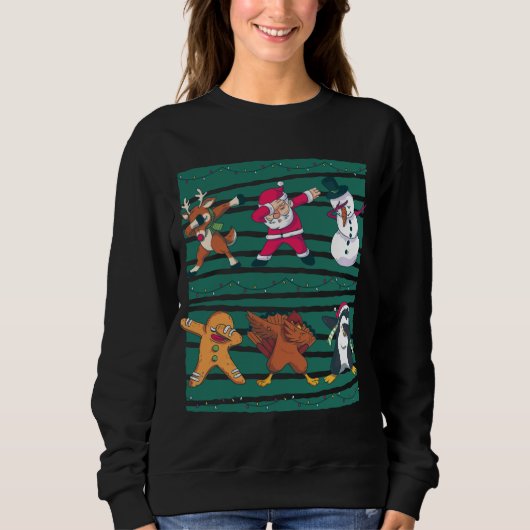 Sweatshirt Reindeer, Père Noël, Snowman, Cookie, Turquie et (Devant)
