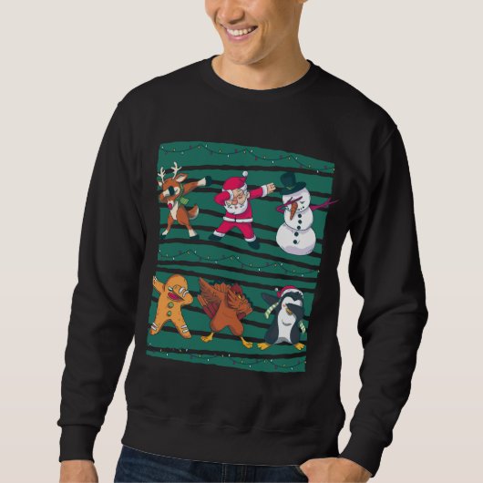 Sweatshirt Reindeer, Père Noël, Snowman, Cookie, Turquie et (Devant)