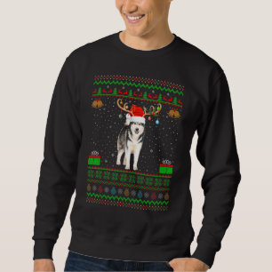 Sweatshirt Reindeer Santa Hat Correspondant Malamute hideux d