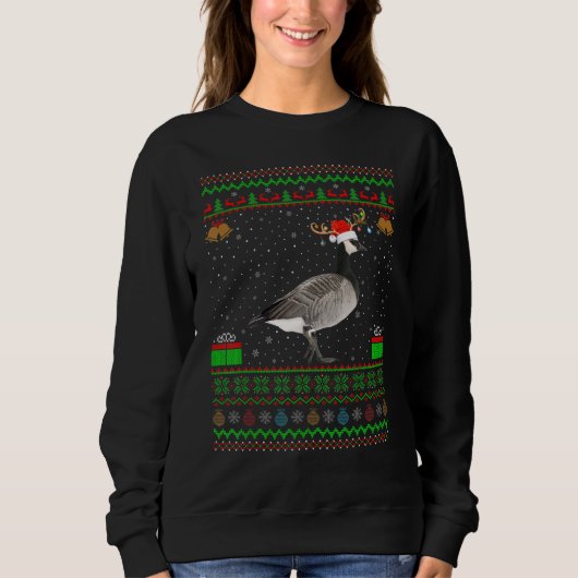 Sweatshirt Reindeer Santa Hat Correspondant Oiseau moche Chri (Devant)
