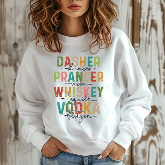 Sweatshirt Reinder de Noël et alcool amusant Arc-en-ciel