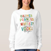 Sweatshirt Reinder de Noël et alcool amusant Arc-en-ciel (Devant)