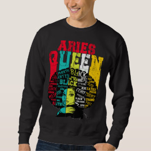 Sweatshirt Reine Bélier Fierté Bélier Femme Noire Afro Horosc
