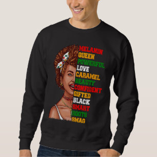 Sweatshirt Reine noire africaine mots fille afro cheveux natu