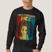 Sweatshirt Reines Février Anniversaire Black Women Afro Ameri (Devant)
