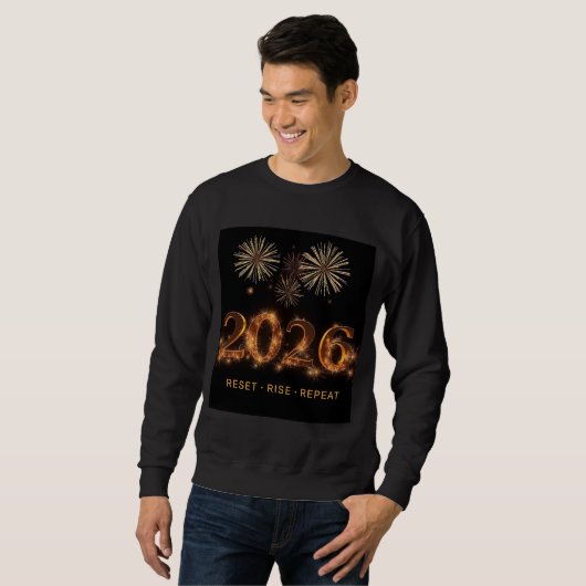 Sweatshirt Réinitialiser Élévation Répéter Motivation Concept (Devant entier)