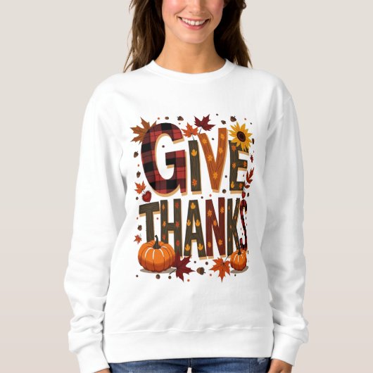 Sweatshirt Remerciements Thanksgiving (Devant)