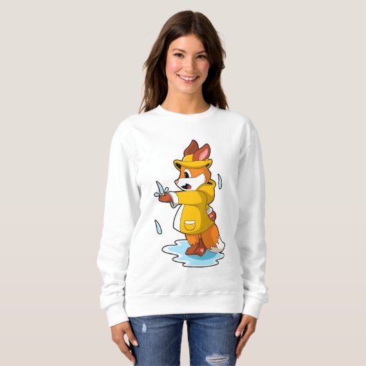 Sweatshirt Renard à la pluie avec gouttes de pluie (Devant entier)