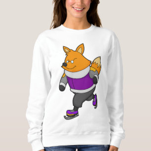 Sweatshirt Renard au patinage sur glace avec patins sur glace