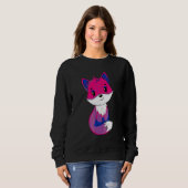 Sweatshirt Renard avec drapeau de bisexualité Mois de la fier (Devant entier)