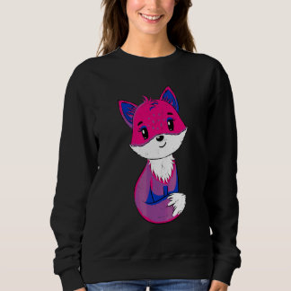 Sweatshirt Renard avec drapeau de bisexualité Mois de la fier