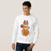 Sweatshirt Renard avec fleur Rose (Devant entier)